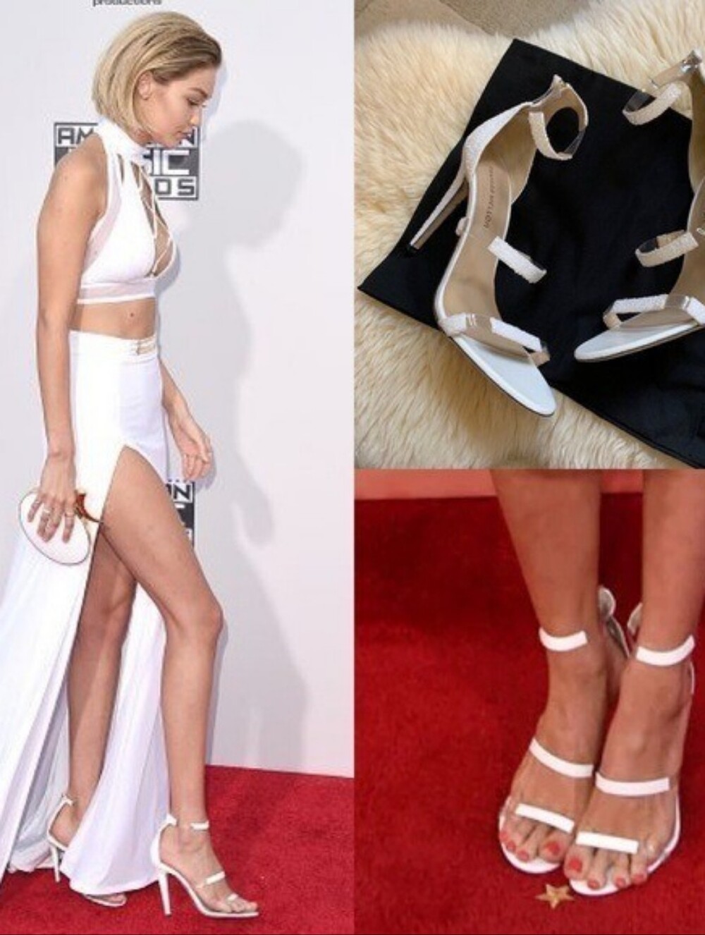Tamara Mellon White and Clear Strappy Heels